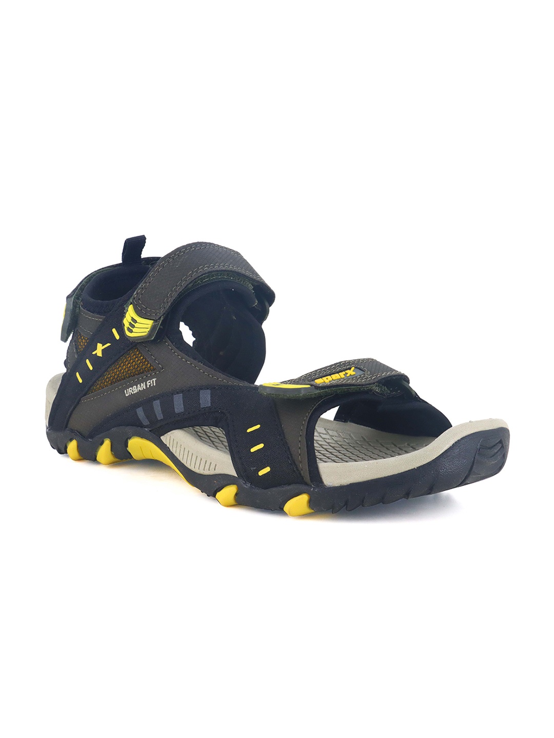 

Sparx Men Olive & Yellow Patterned Sports Sandals