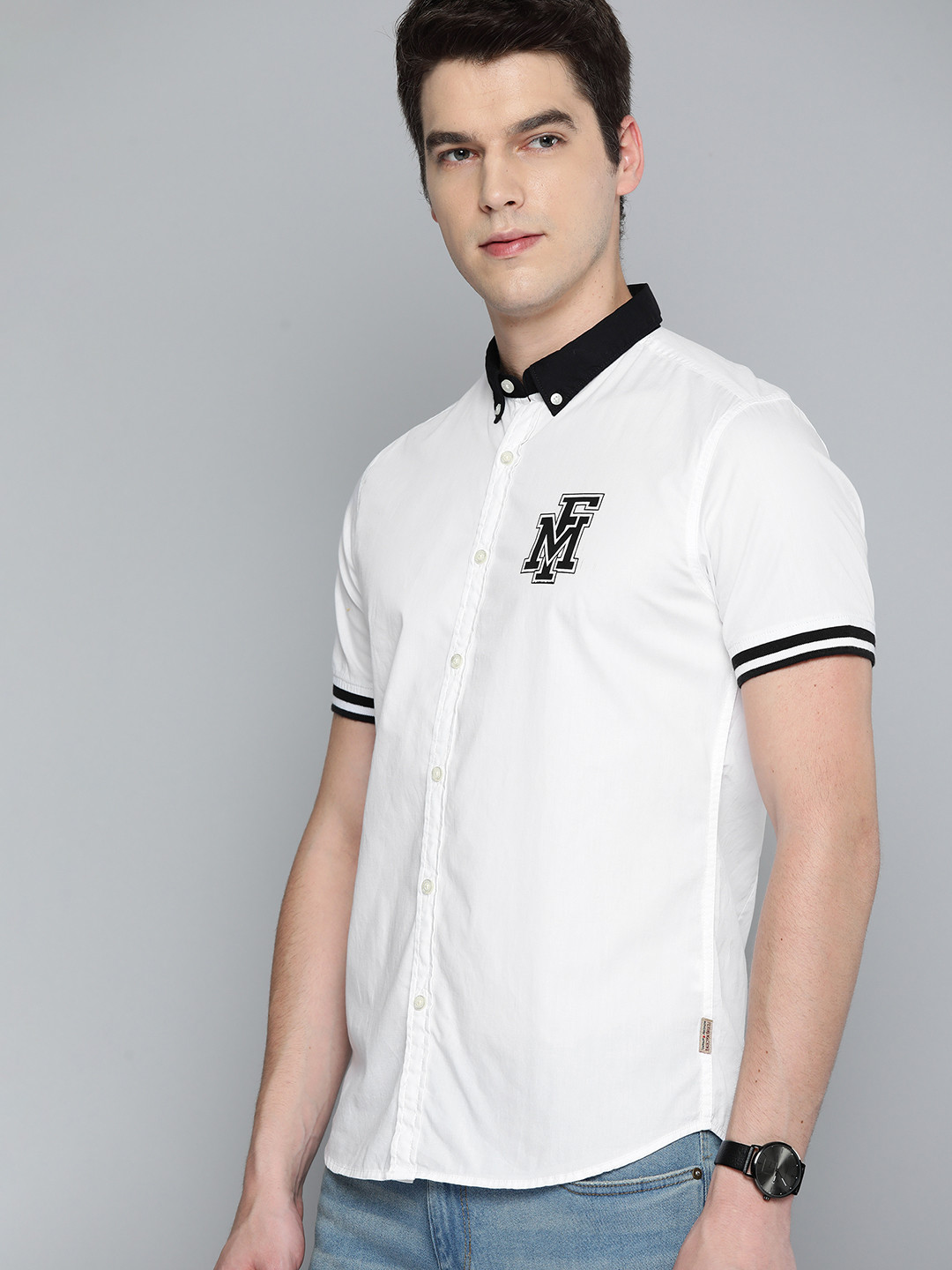 

Flying Machine Men White Pure Cotton Regular Fit Casual Shirt
