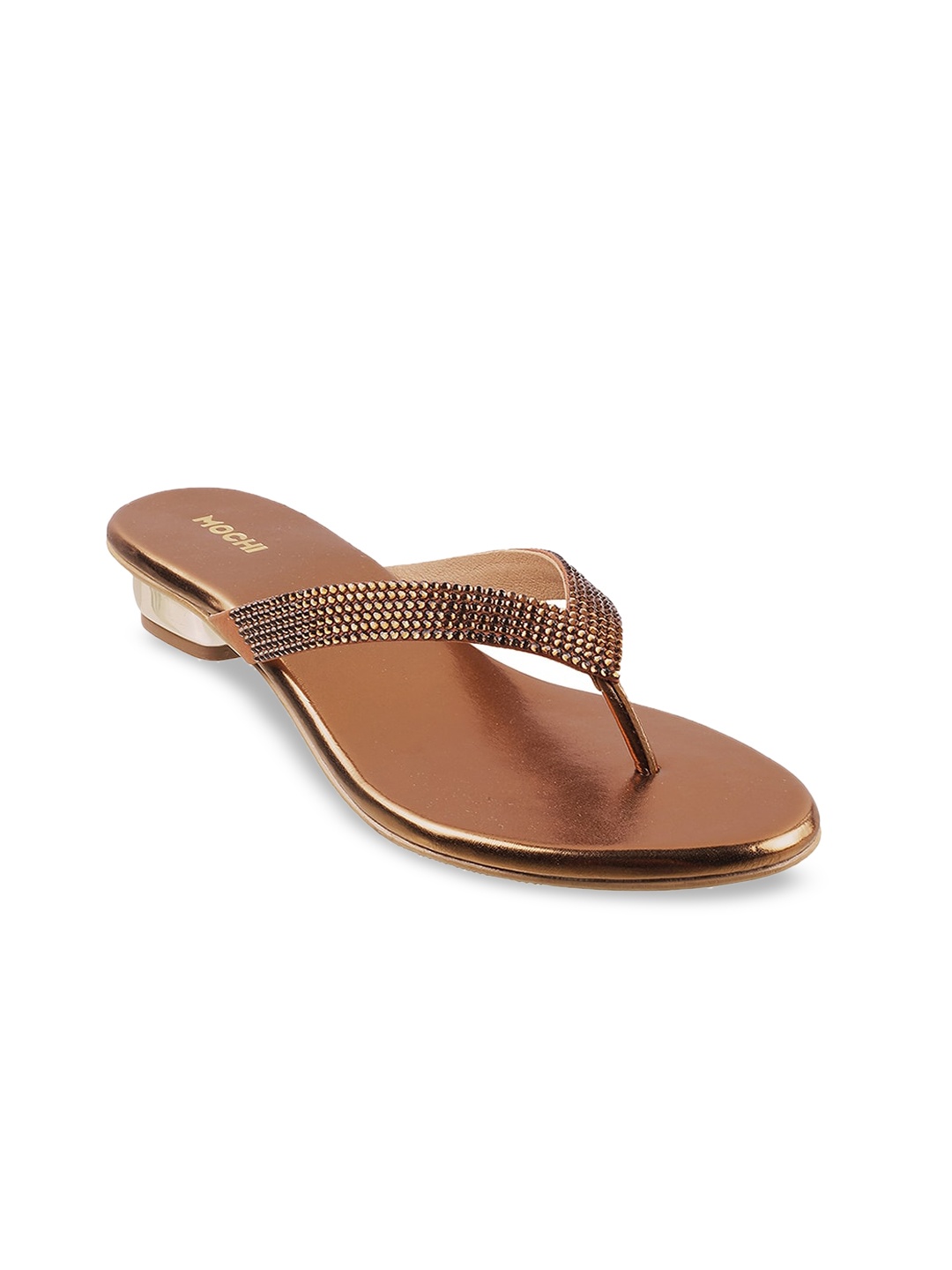 

Mochi Gold-Toned Embellished Block Sandals