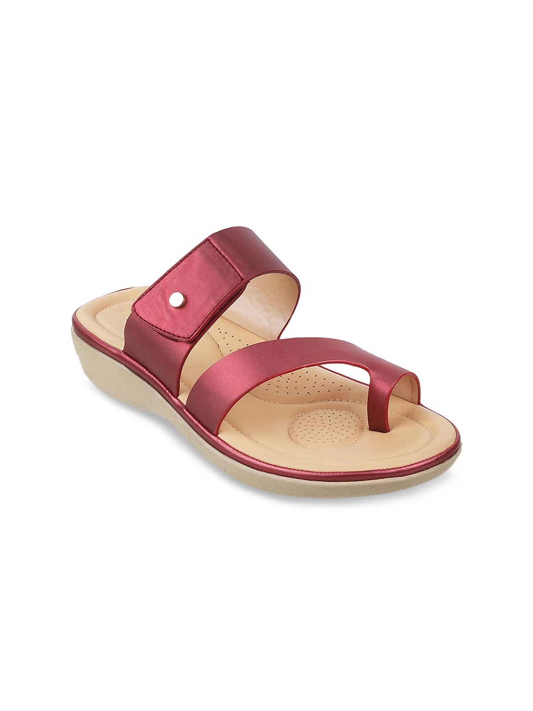 

Mochi Women Maroon & Beige Comfort Sandals
