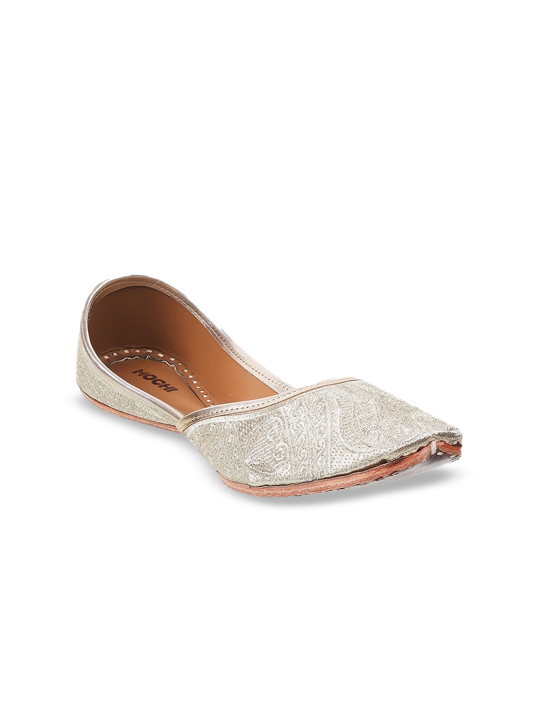 

Mochi Women Gold-Toned Ethnic Embroidered Flats