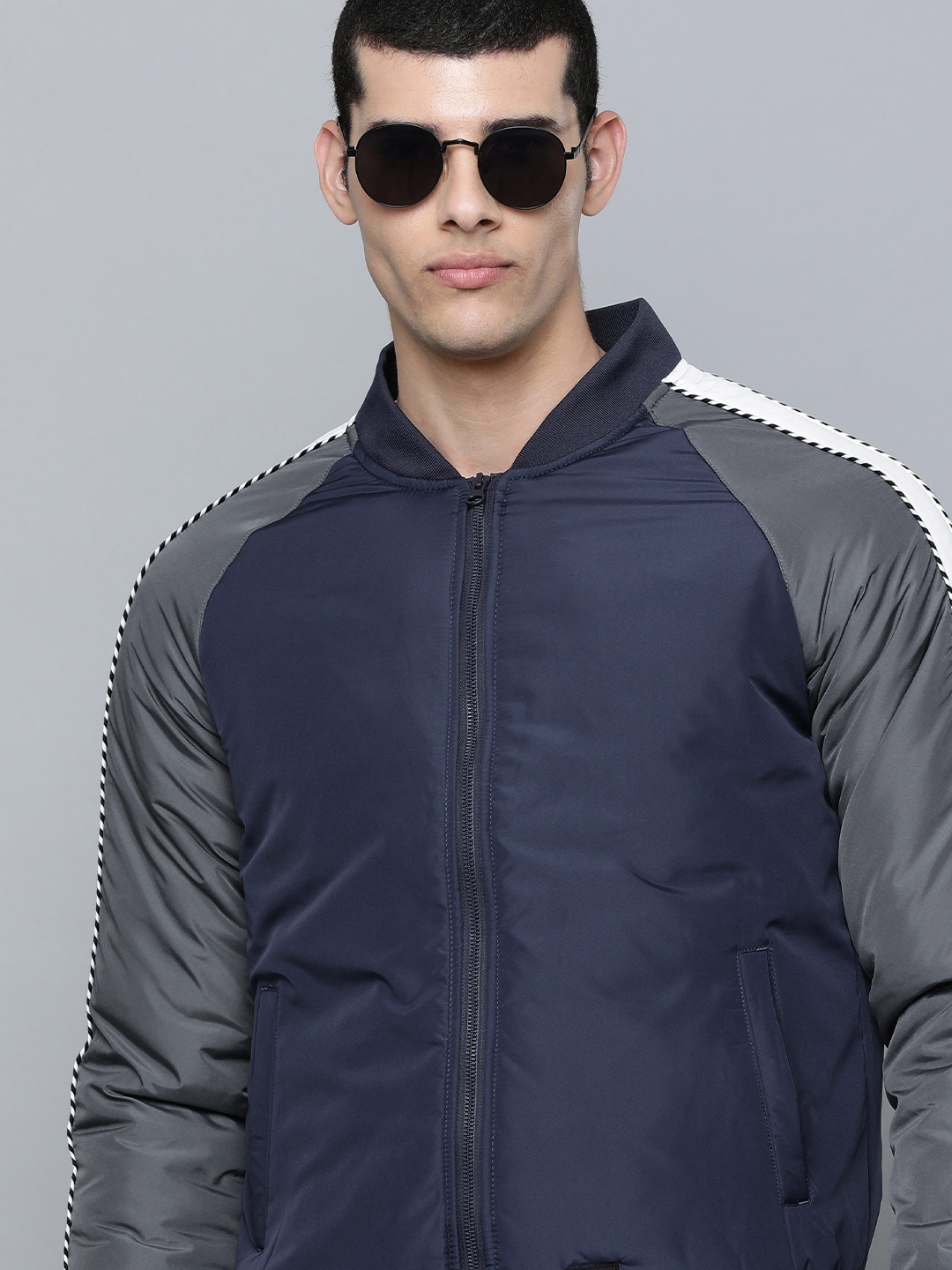 Flying Machine Men Navy Blue Padded Jacket - buy at the price of $54.39 ...