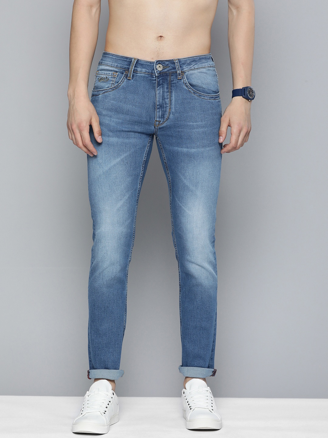 

Flying Machine Men Michael Slim Fit Heavy Fade Stretchable Jeans, Blue