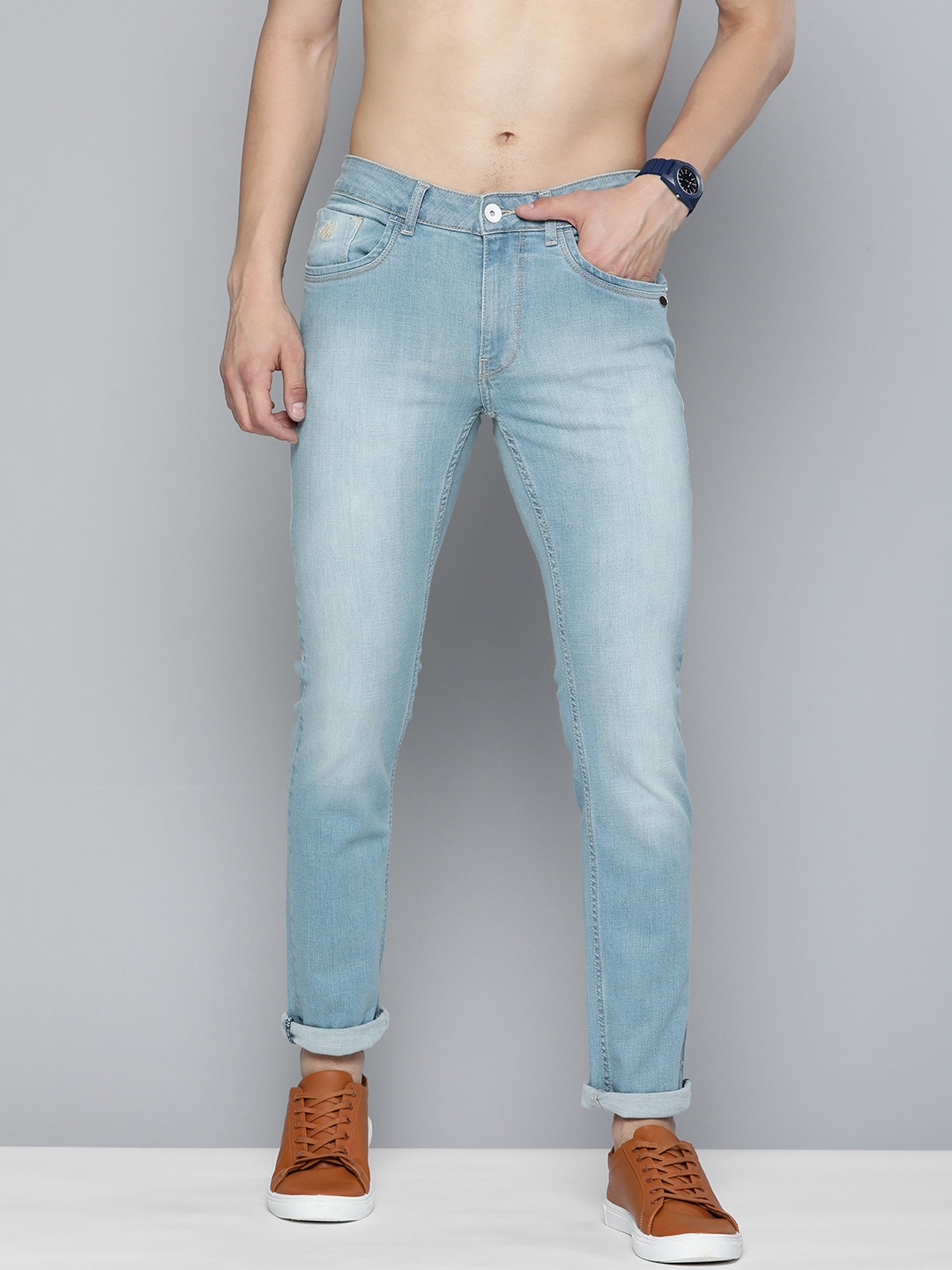 

Flying Machine Men Slim Fit Heavy Fade Stretchable Jeans, Blue