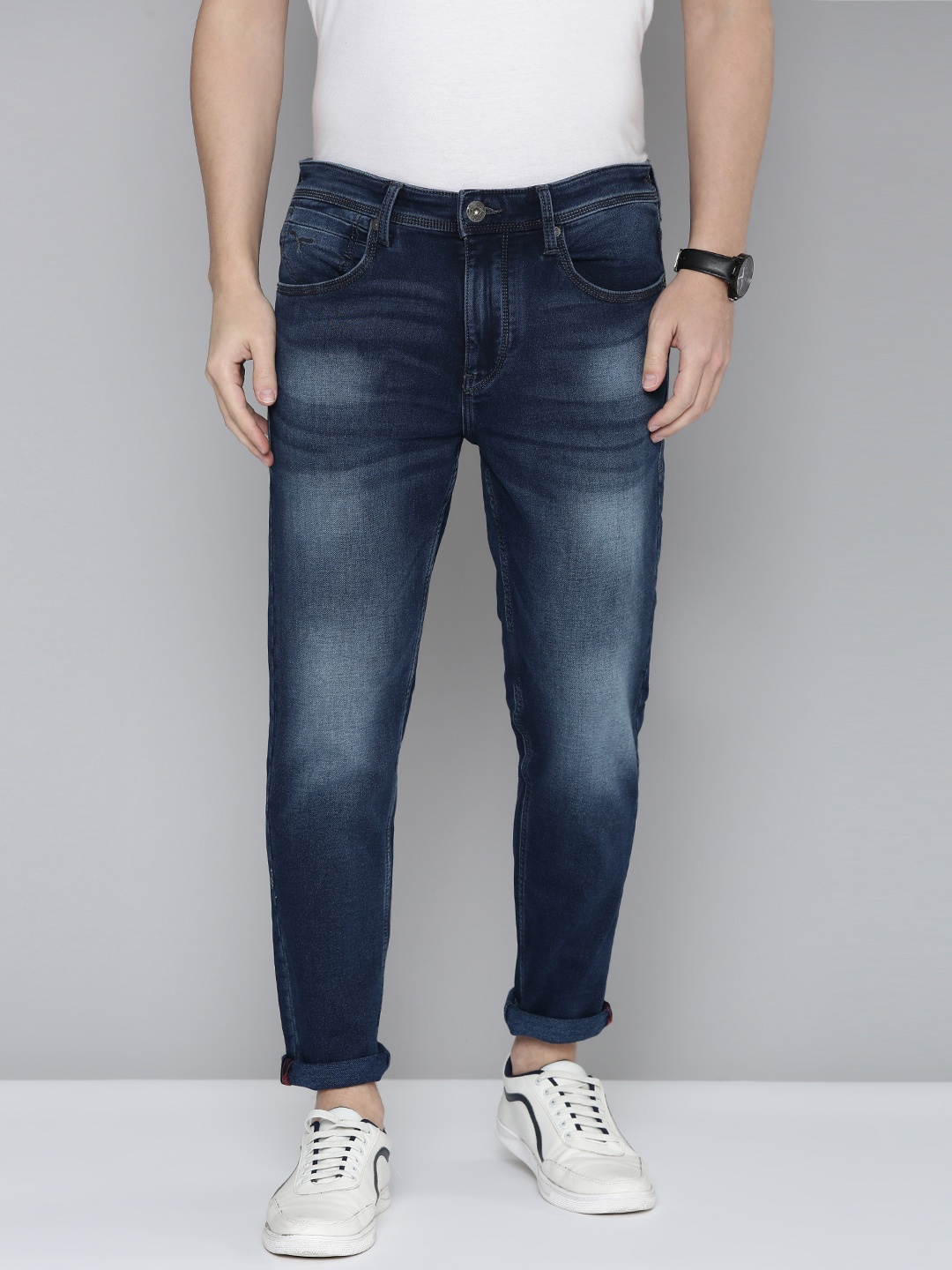 

Flying Machine Men Slim Fit Heavy Fade Stretchable Jeans, Blue