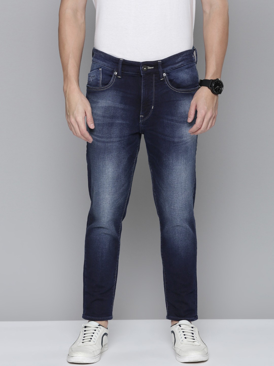 

Flying Machine Men Slim Fit Heavy Fade Stretchable Jeans, Blue