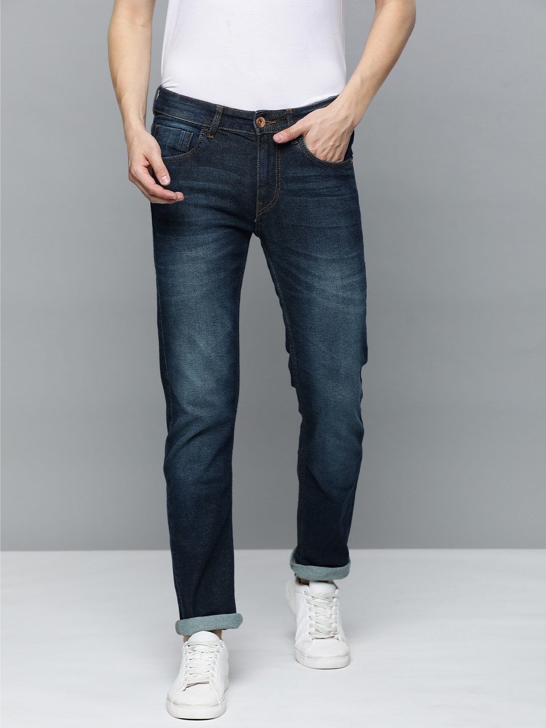 

Flying Machine Men Blue Slim Tapered Fit Light Fade Stretchable Jeans