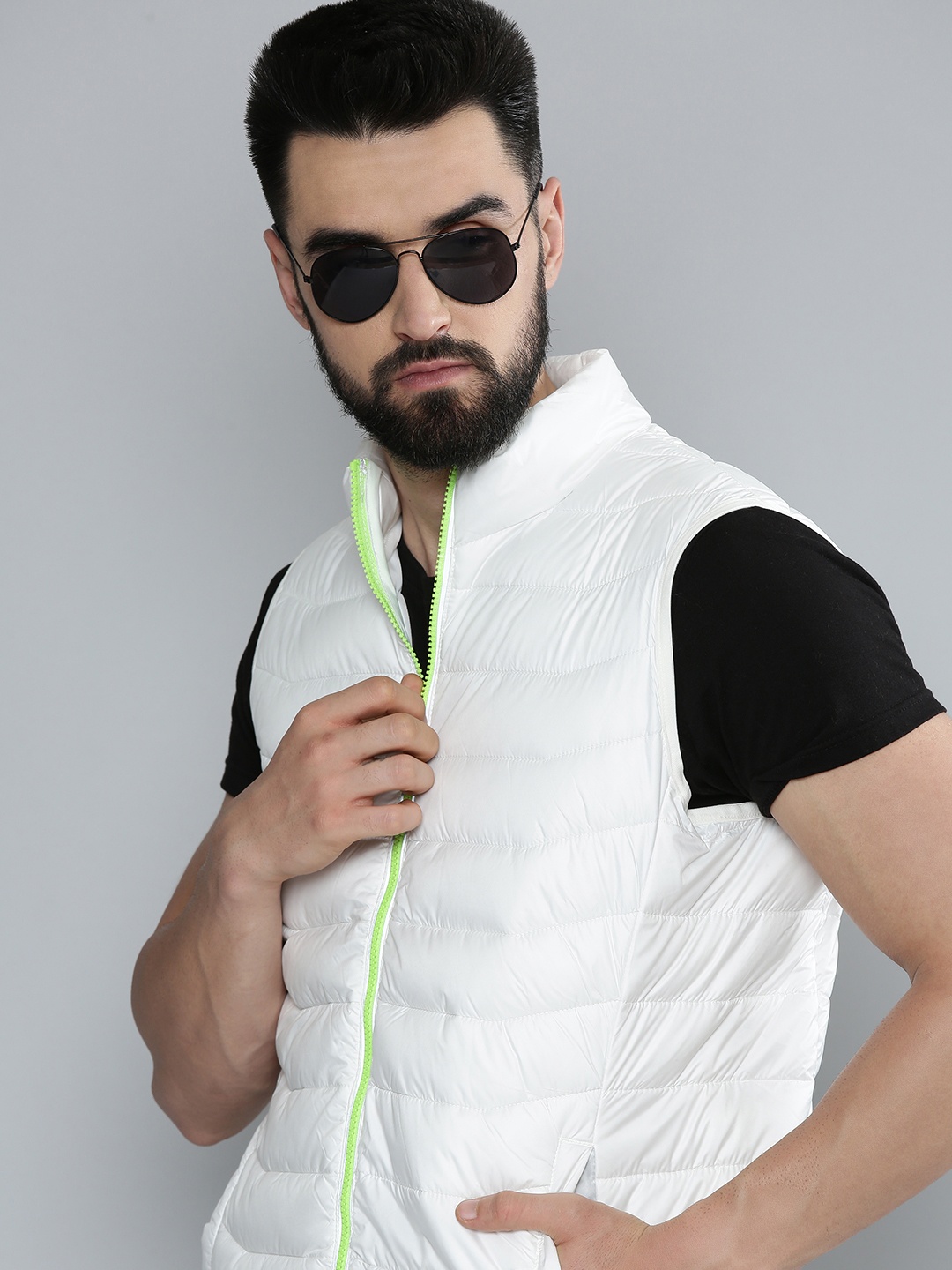 

Flying Machine Men White Solid Puffer Jacket