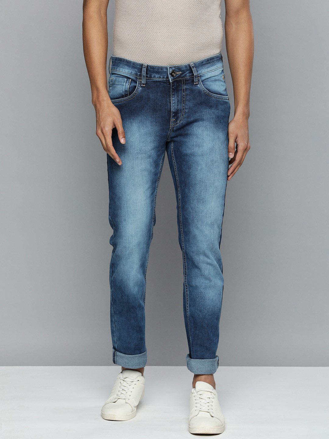 

Flying Machine Men Dark Blue Skinny Fit Heavy Fade Stretchable Jeans