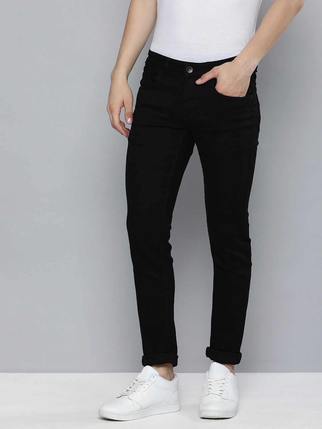 

Flying Machine Men Skinny Fit Stretchable Jeans, Black