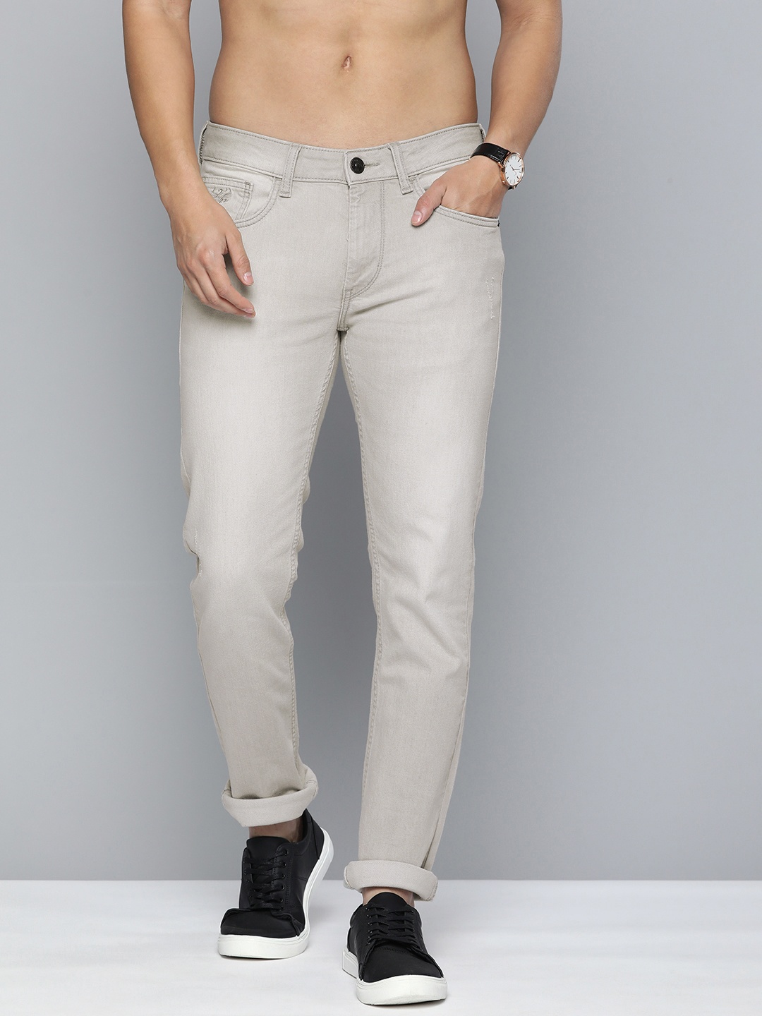 

Flying Machine Men Slim Fit Mid-Rise Stretchable Jeans, Grey