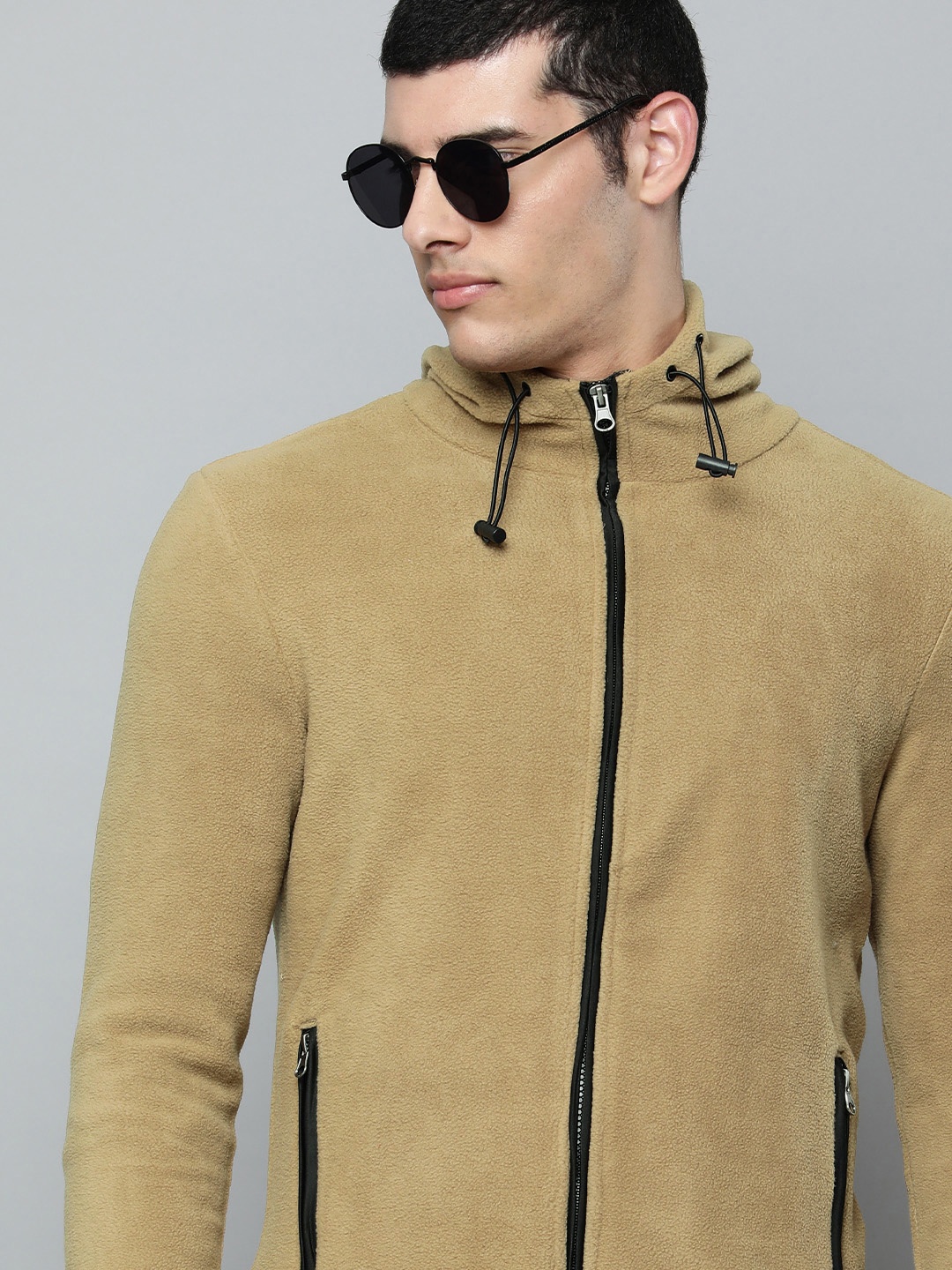 

Flying Machine Men Khaki Solid Tailored Jacket