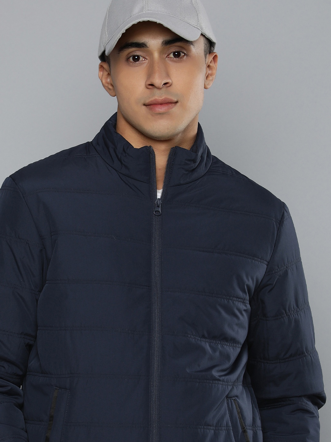 

Mens Polyester Solids Regular Navy Jacket, Navy blue