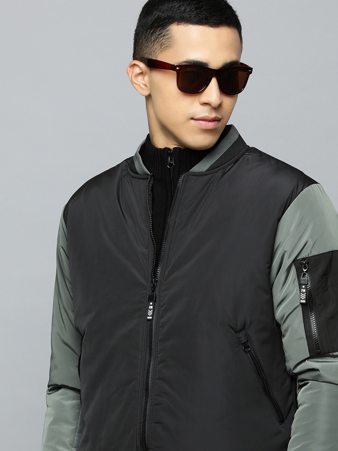 

Flying Machine Men Black Bomber Jacket
