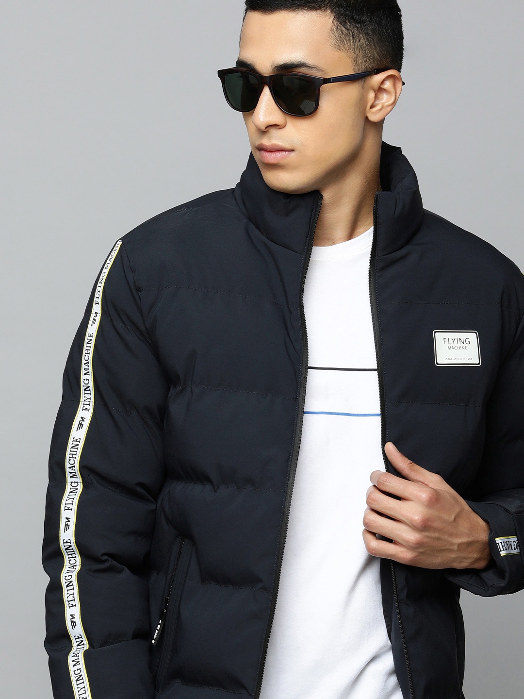 

Flying Machine Men Navy Blue Puffer Jacket