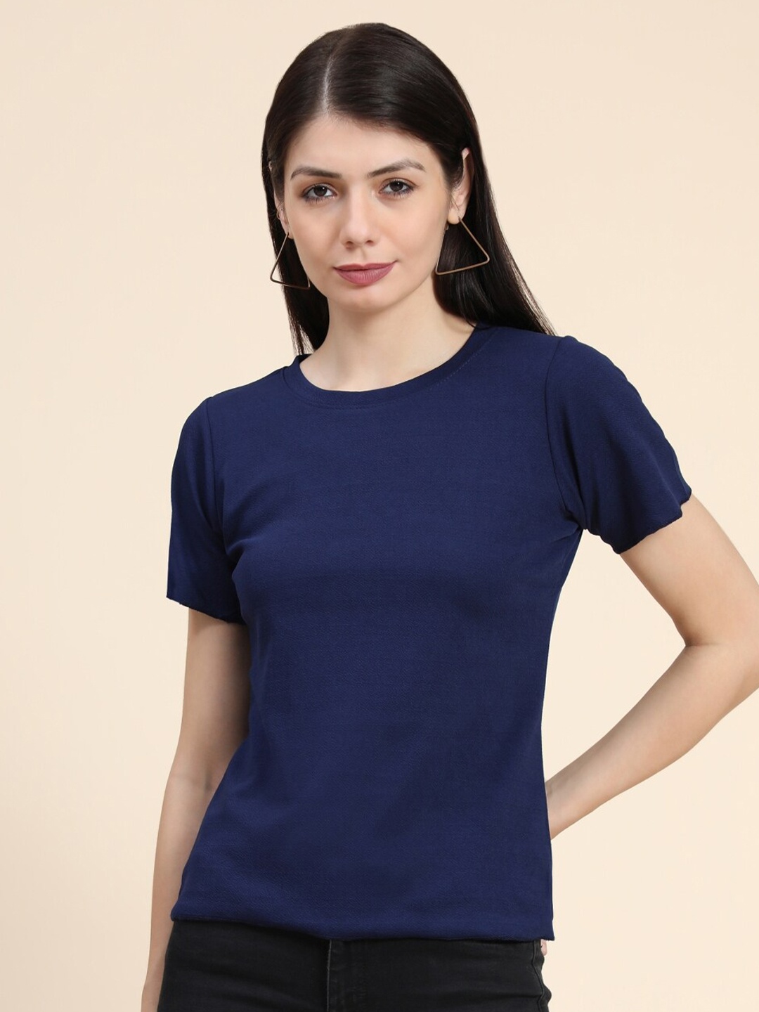 

WESTHOOD Women Blue Solid Top