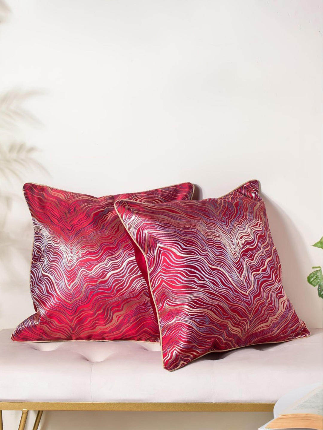 

Nestasia Set Of 2 Red Luxury Cushion Cover