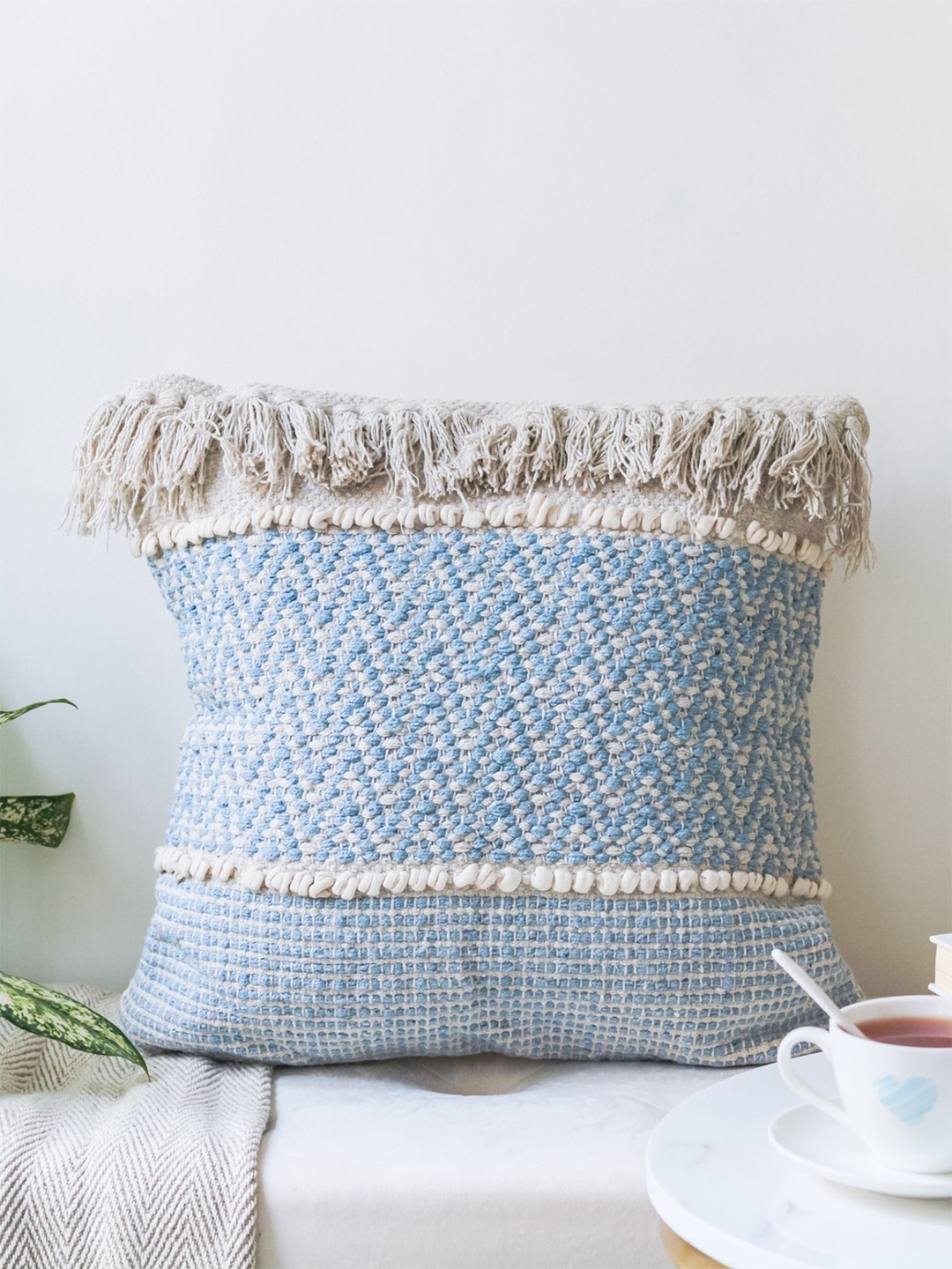 

Nestasia Blue & White Chevron Cotton Pillow Case