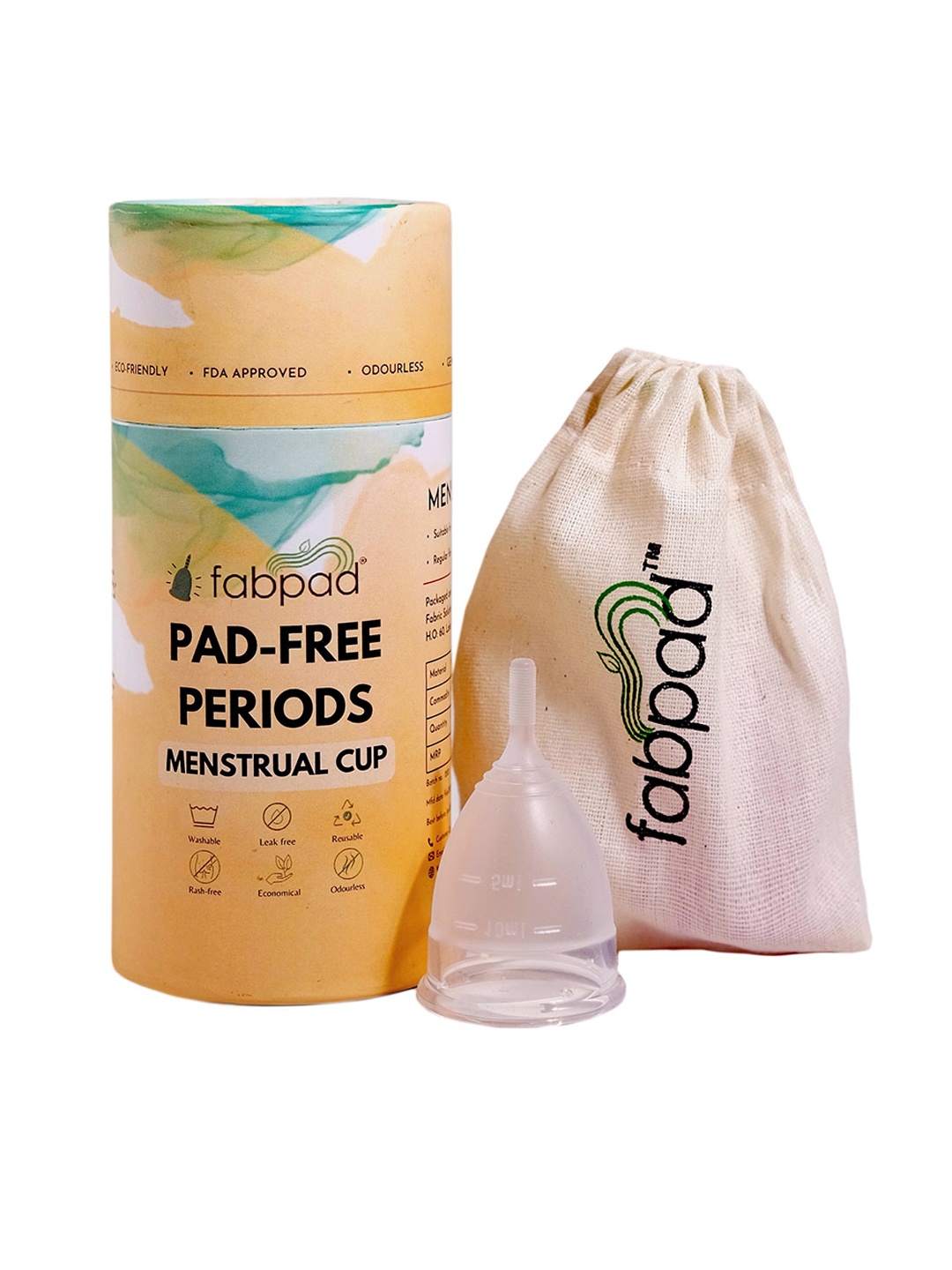 

fabpad Teens Compliant Medical Grade Silicon Reusable Menstrual Cup, White