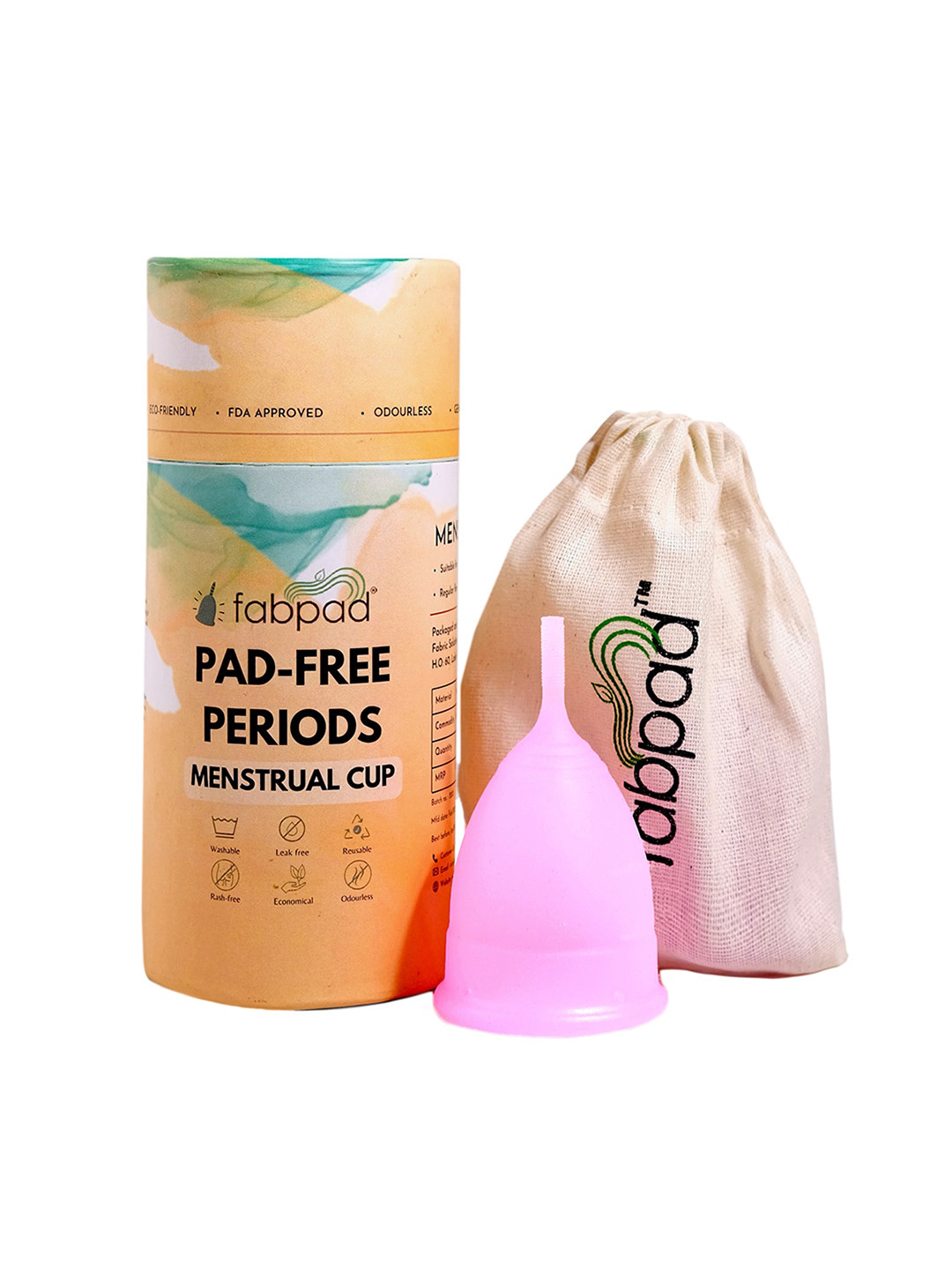 

fabpad Large Compliant Medical Grade Silicon Reusable Menstrual Cup, Purple