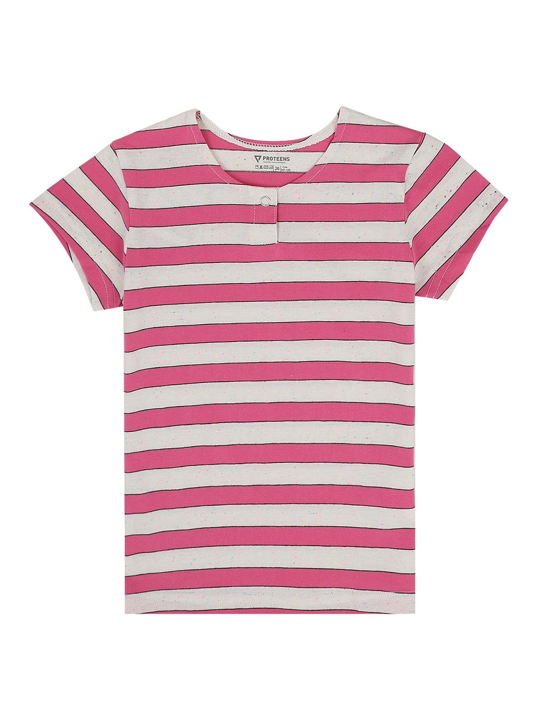 

PROTEENS Girls Fuchsia & Off White Striped T-shirt