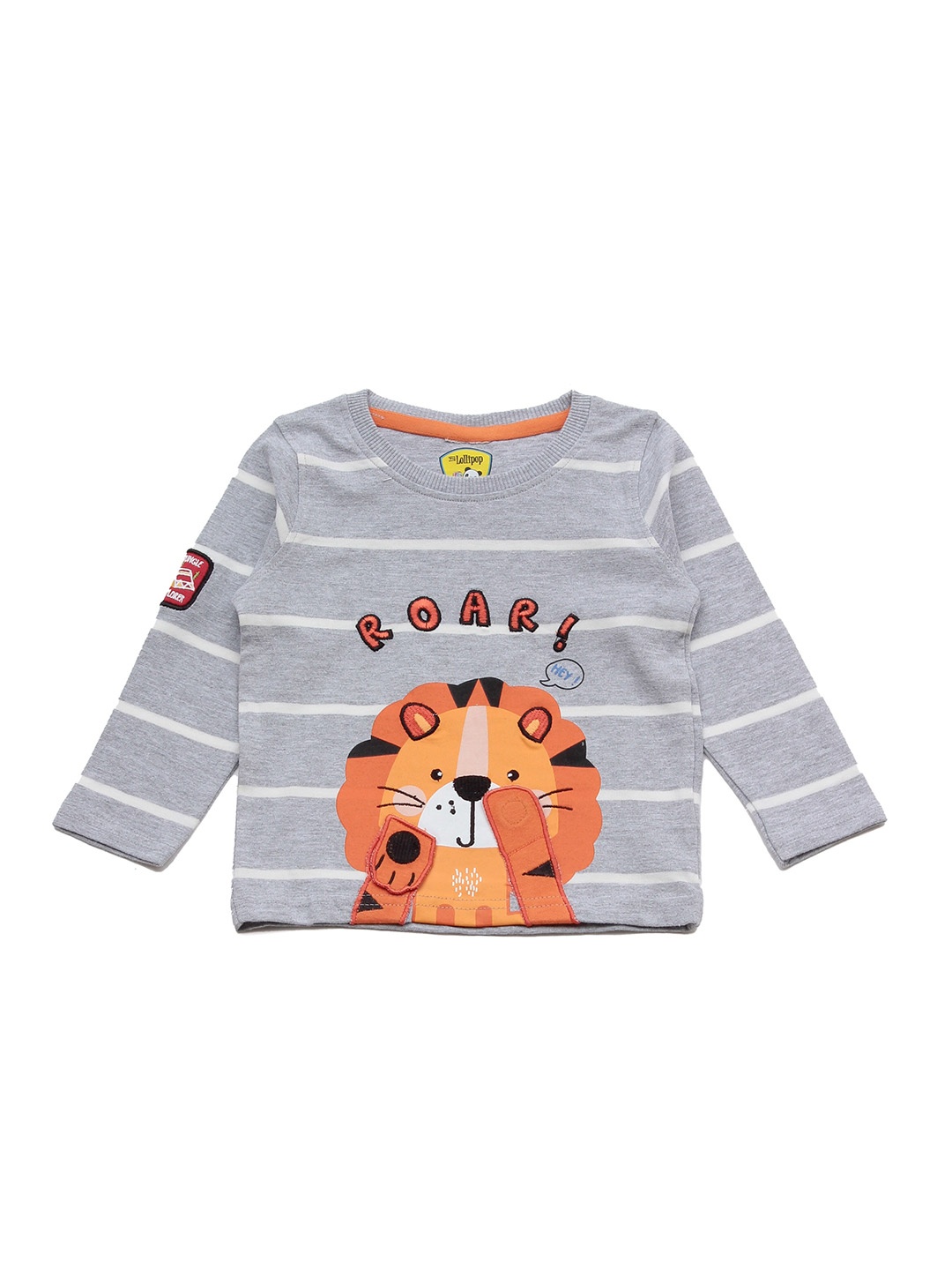 

Lil Lollipop Kids Grey Printed T-shirt