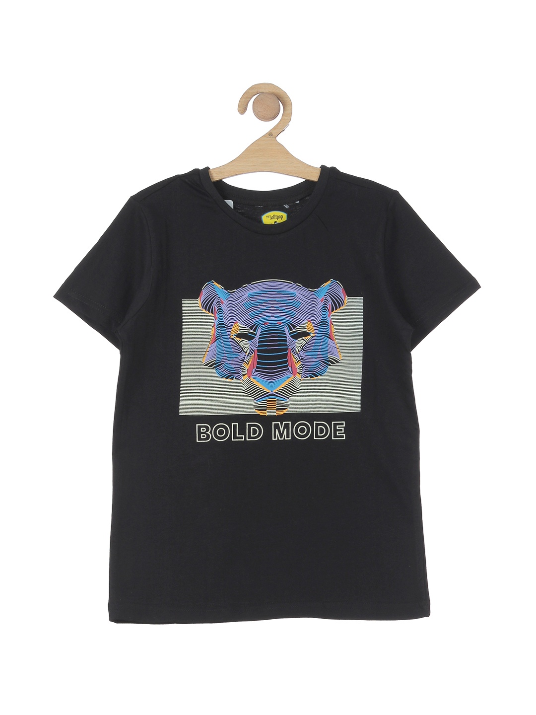

Lil Lollipop Boys Black Printed T-shirt