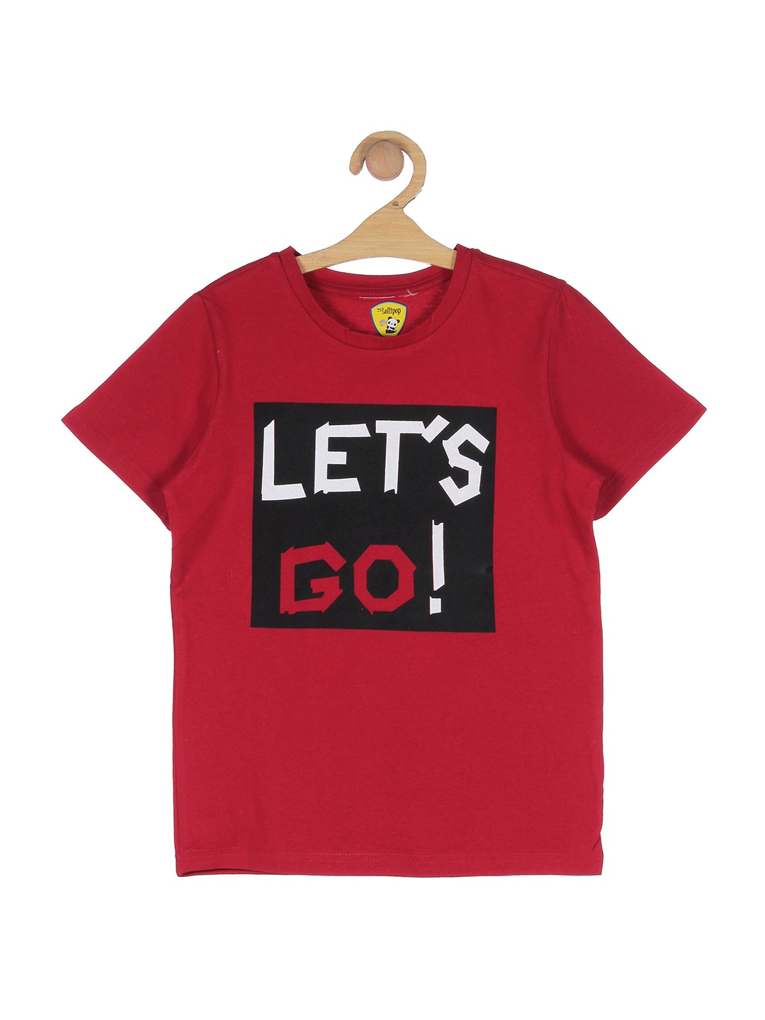 

Lil Lollipop Kids Red Typography Printed T-shirt