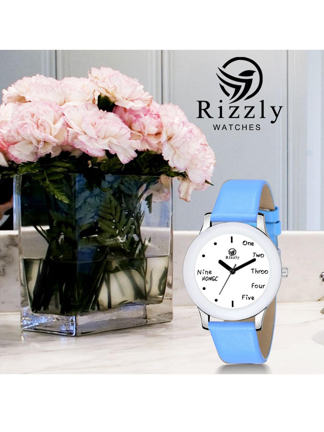 

Septem Women White Printed Dial & Neon Blue Leather Straps Analogue Watch SP-117.L
