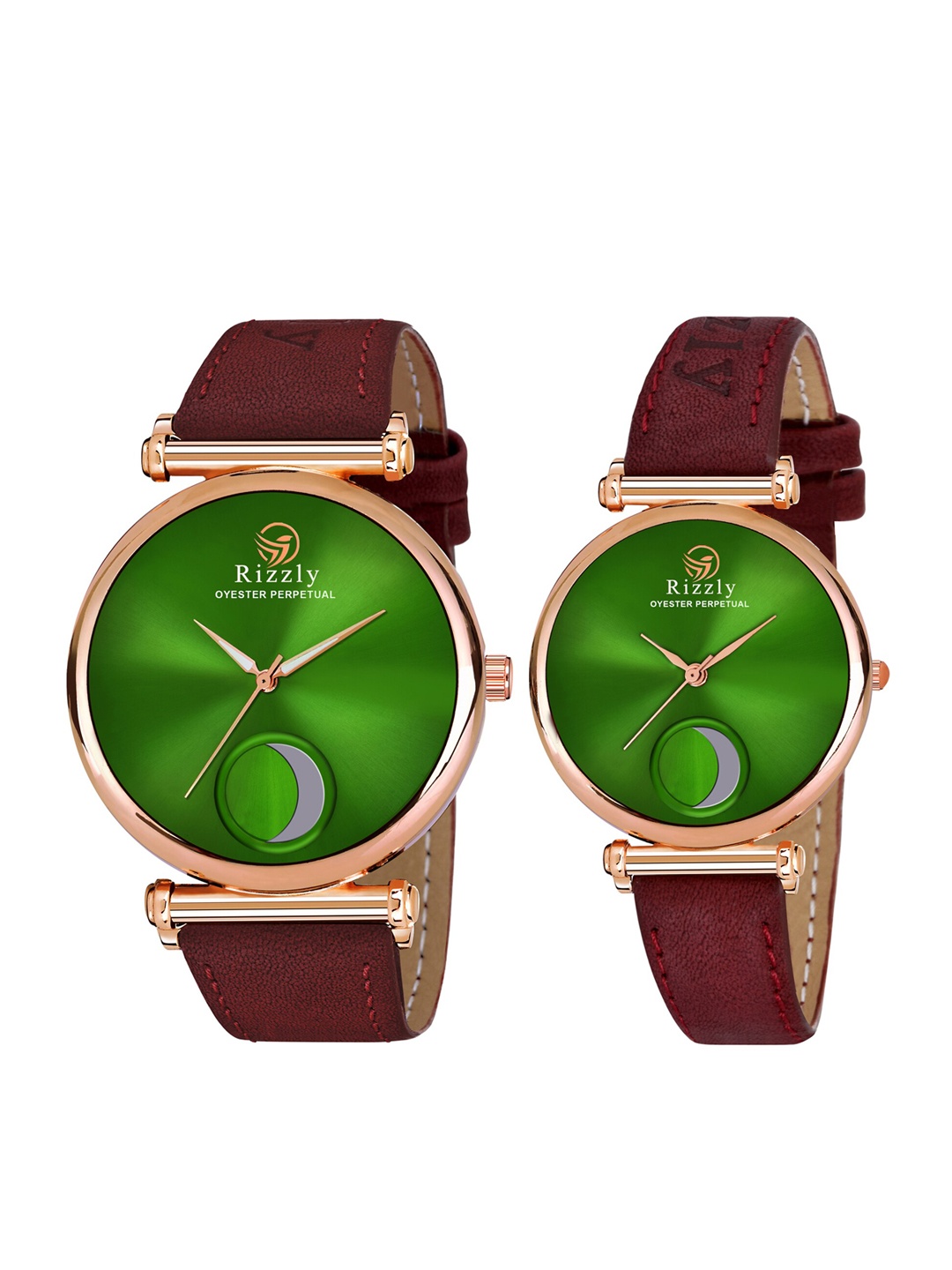

Septem Unisex Green Dial Leather Straps Analogue Watch Pack of 2