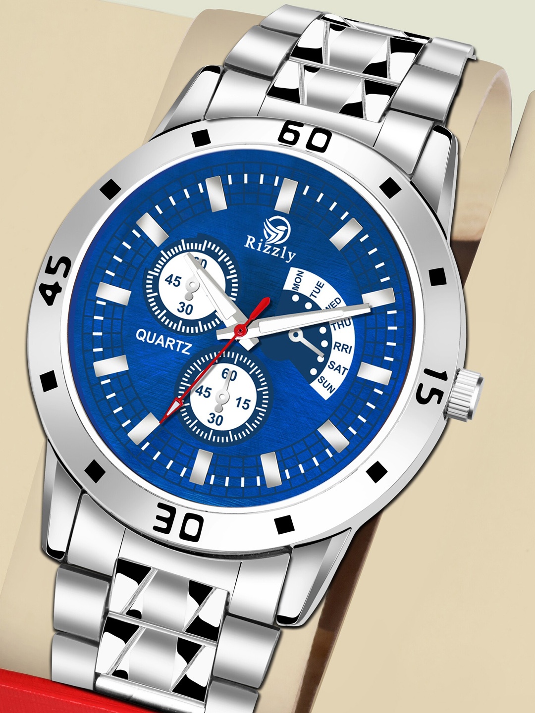 

Septem Men Blue Patterned Dial & Silver Toned Stainless Steel Bracelet Style Straps Watch