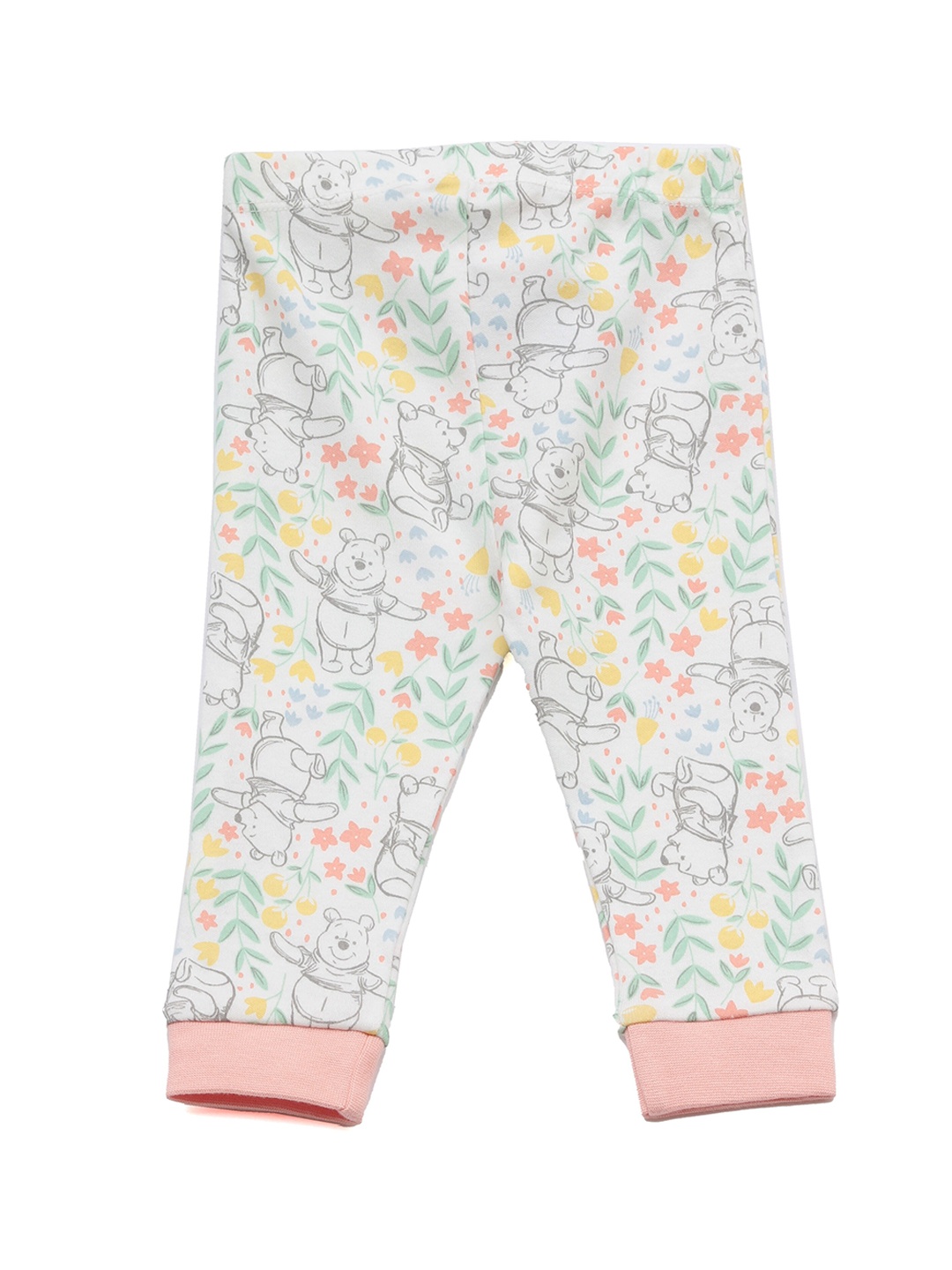 

Lil Lollipop Unisex Kids White Floral Printed Trousers