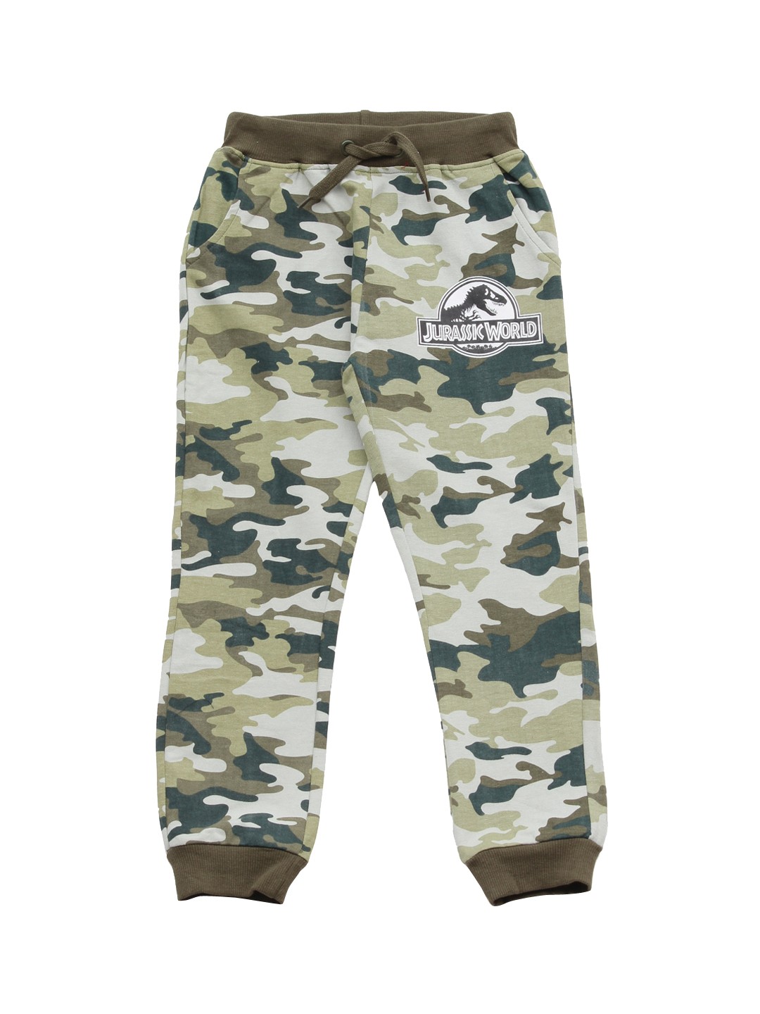 

Lil Lollipop Kids Green Camouflage Printed Cotton Joggers