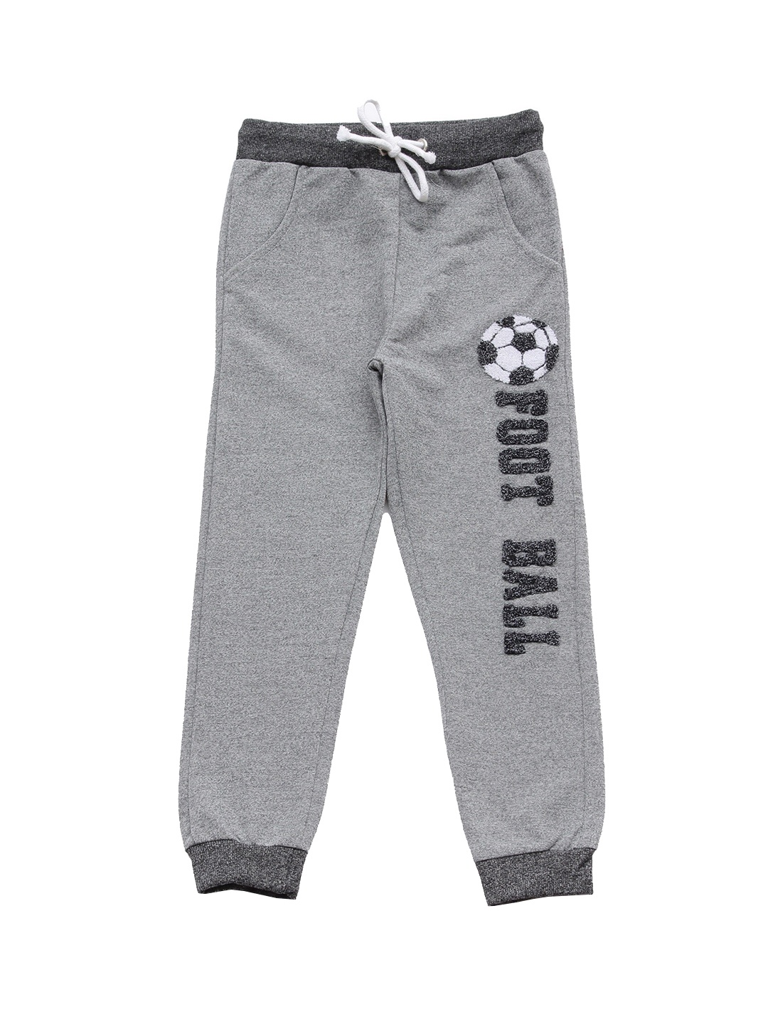 

Lil Lollipop Kids Grey Typography Printed Cotton Joggers