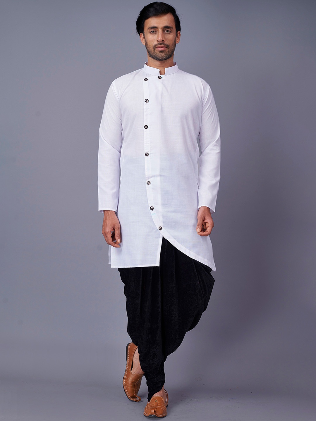 

Fashion FRICKS Men White Kurta with Dhoti Pants