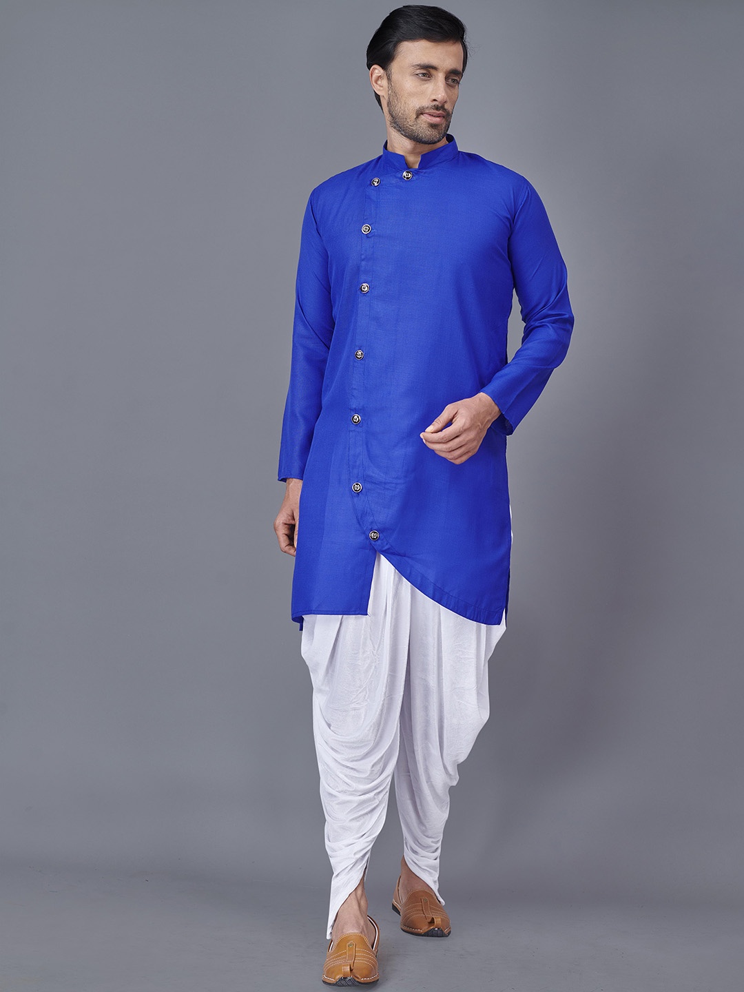 

Fashion FRICKS Men Blue Kurta with Dhoti Pants