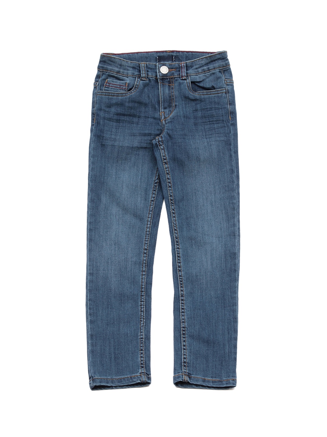 

Lil Lollipop Girls Blue Slim Fit Low Distress Jeans