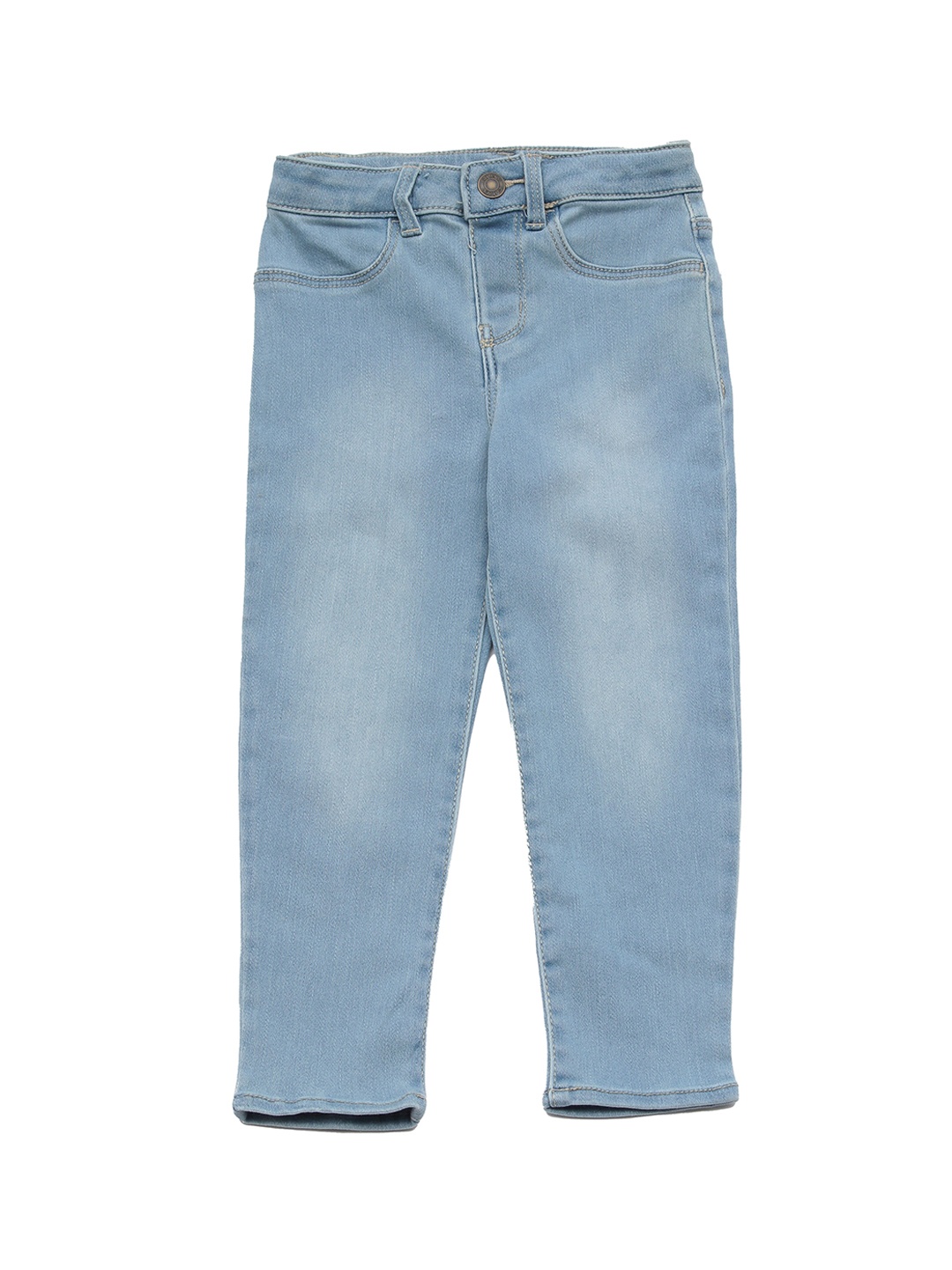 

Lil Lollipop Girls Blue Slim Fit Low Distress Jeans