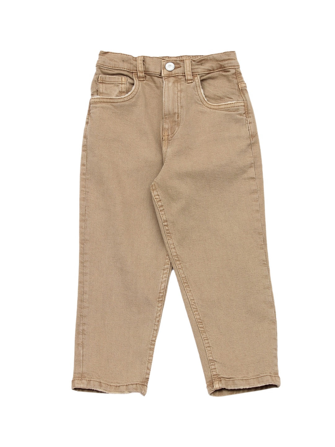 

Lil Lollipop Unisex Kids Beige Straight Fit Jeans