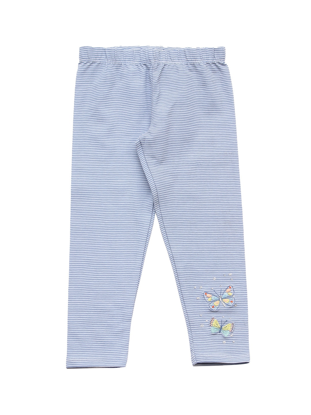 

Lil Lollipop Girls Blue Striped Ankle-Length Leggings