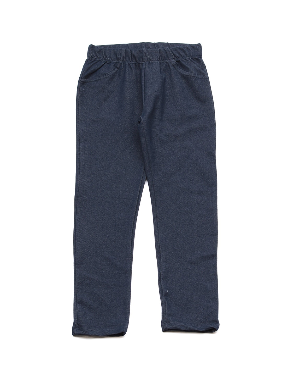 

Lil Lollipop Girls Navy Blue Solid Ankle-Length Denim Leggings