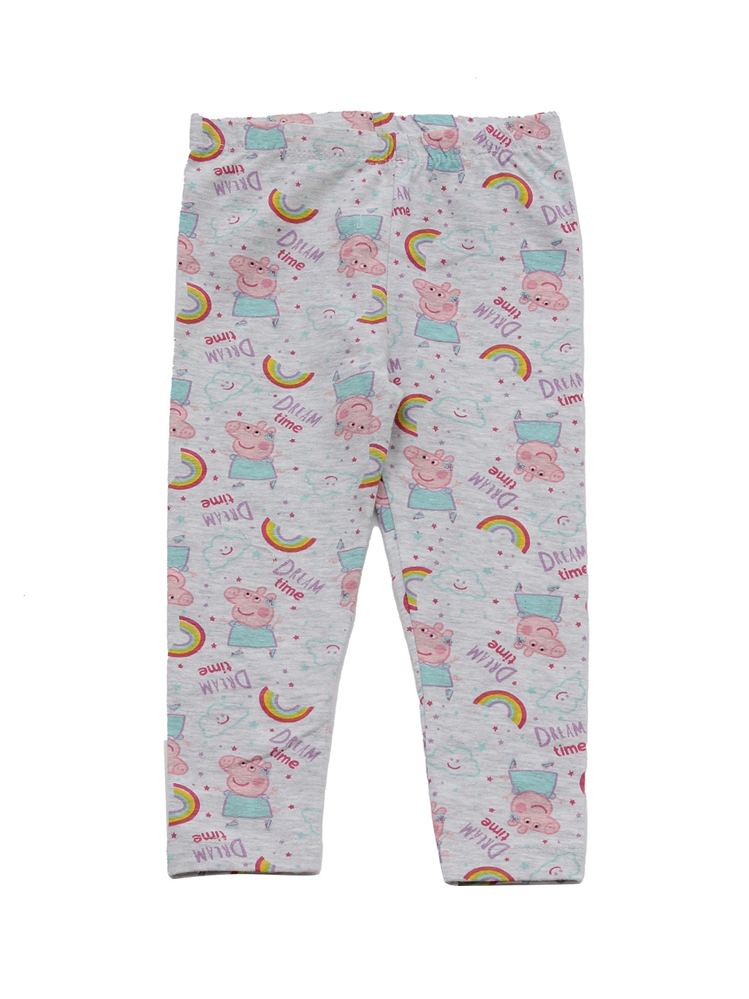 

Lil Lollipop Girls Grey & Pink Printed Cotton Ankle-Length Leggings