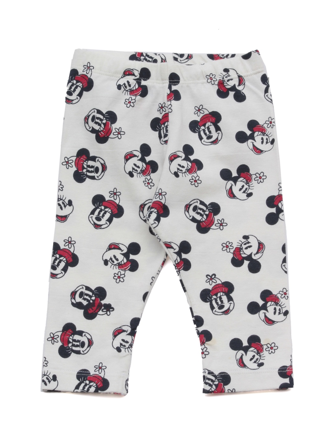 

Lil Lollipop Infant Girls White & Red Minnie Printed Cotton Ankle-Length Leggings