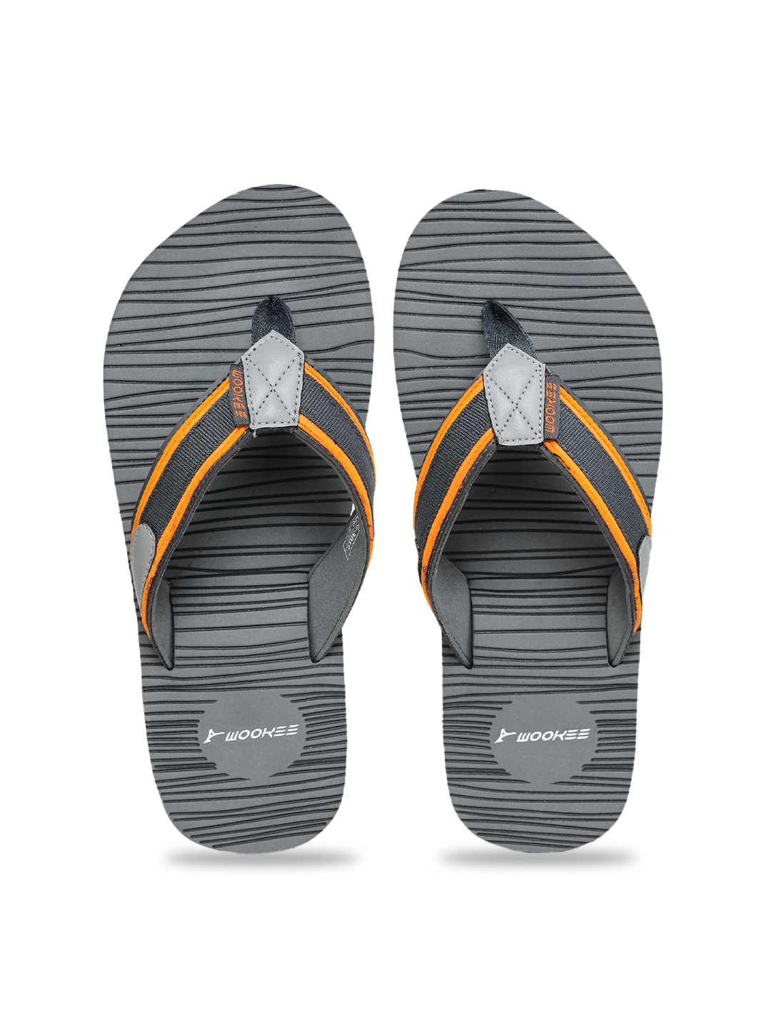 

ABROS Men Grey & White Printed Thong Flip-Flops