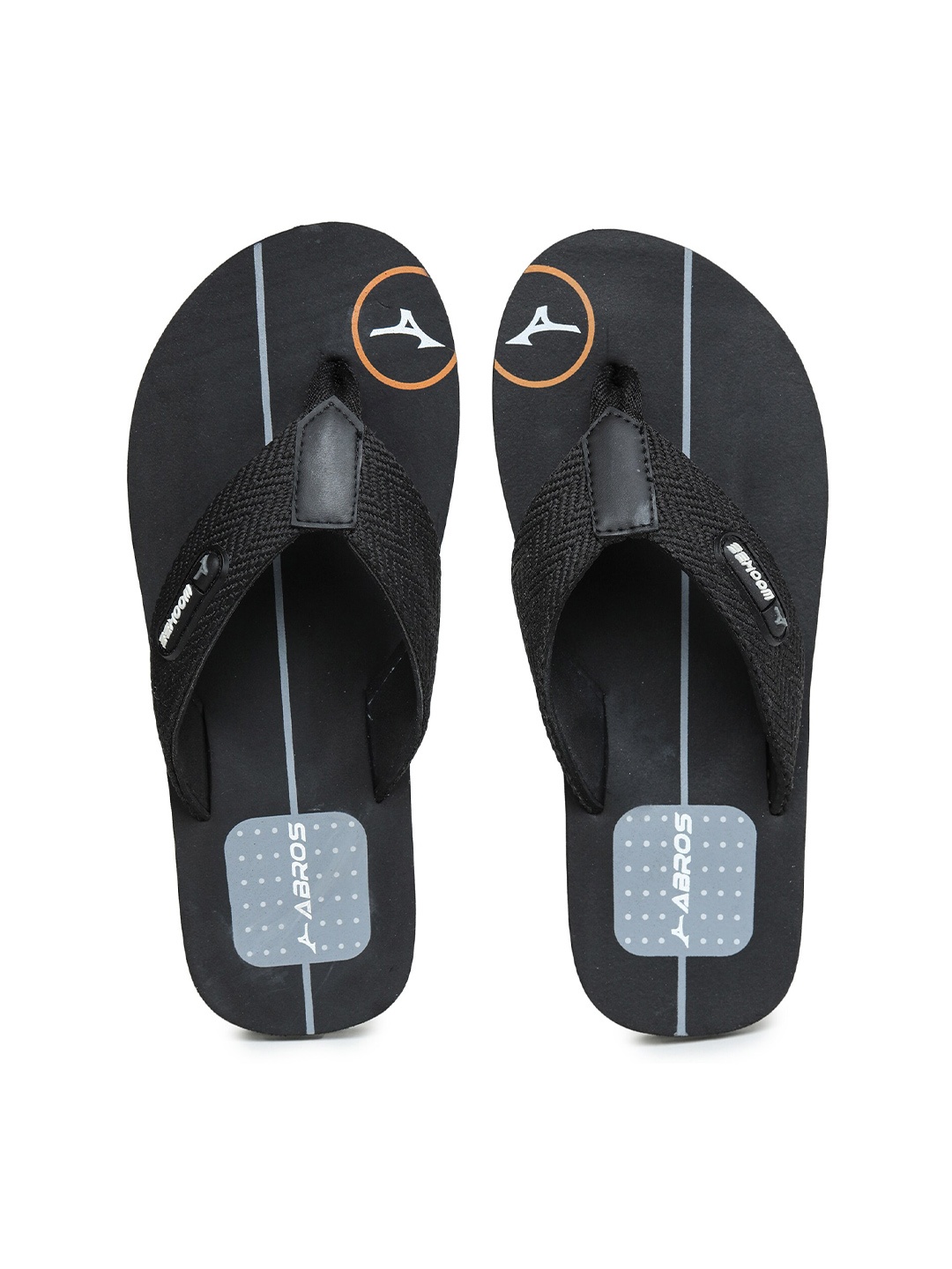 

ABROS Men Black & White Printed Thong Flip-Flops