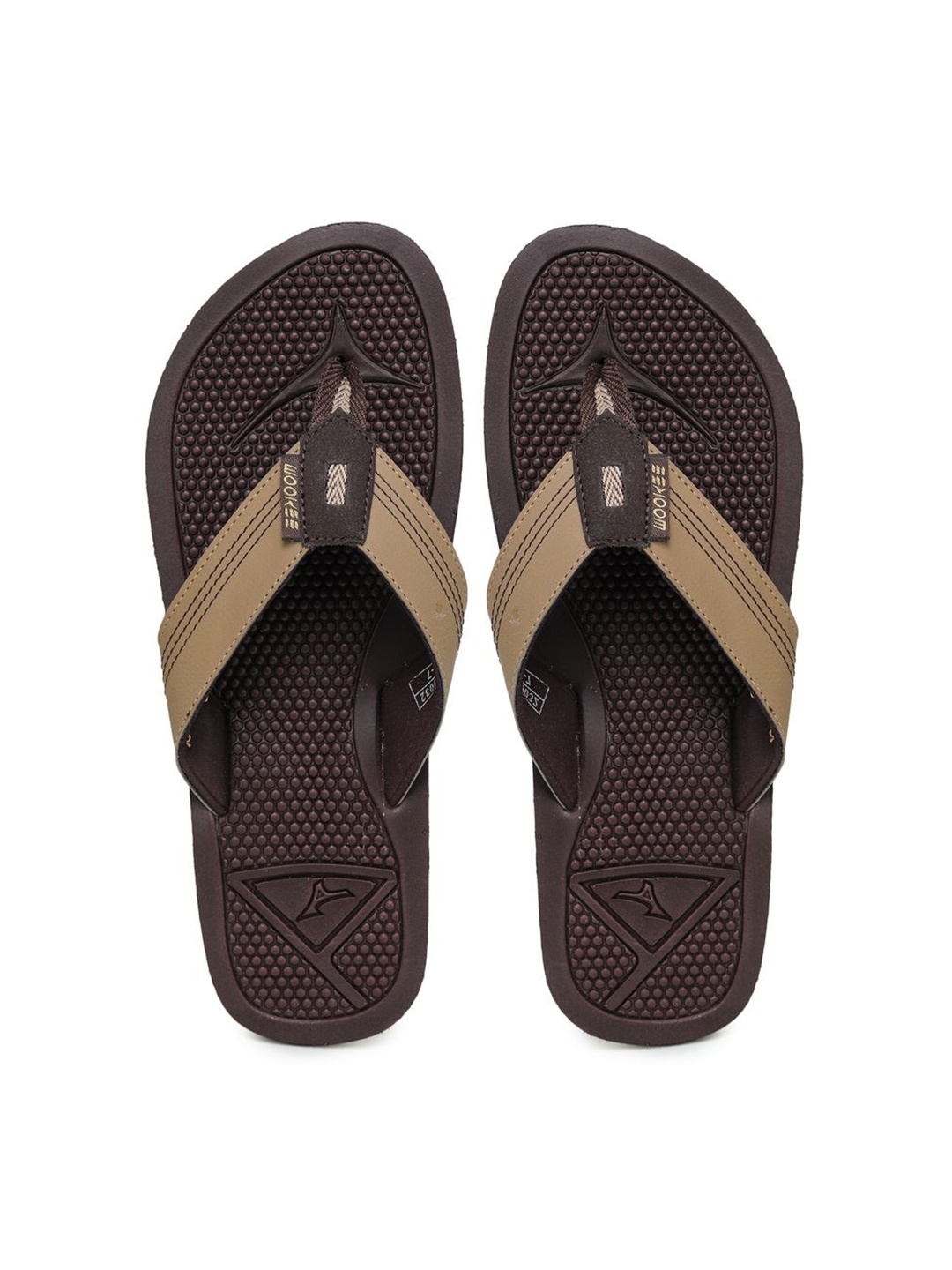 

ABROS Men Brown & White Thong Flip-Flops