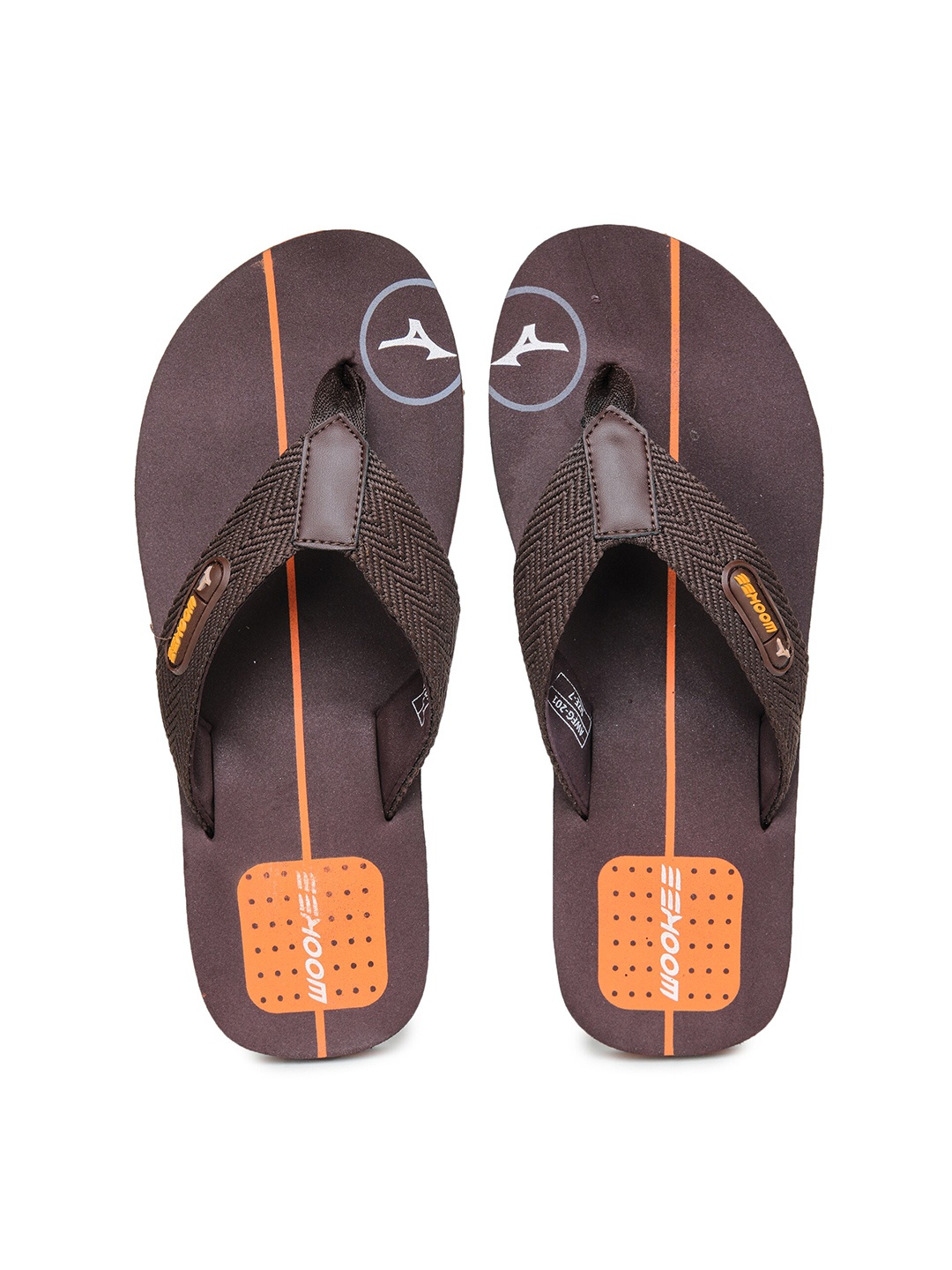 

ABROS Men Brown & Black Printed Thong Flip-Flops