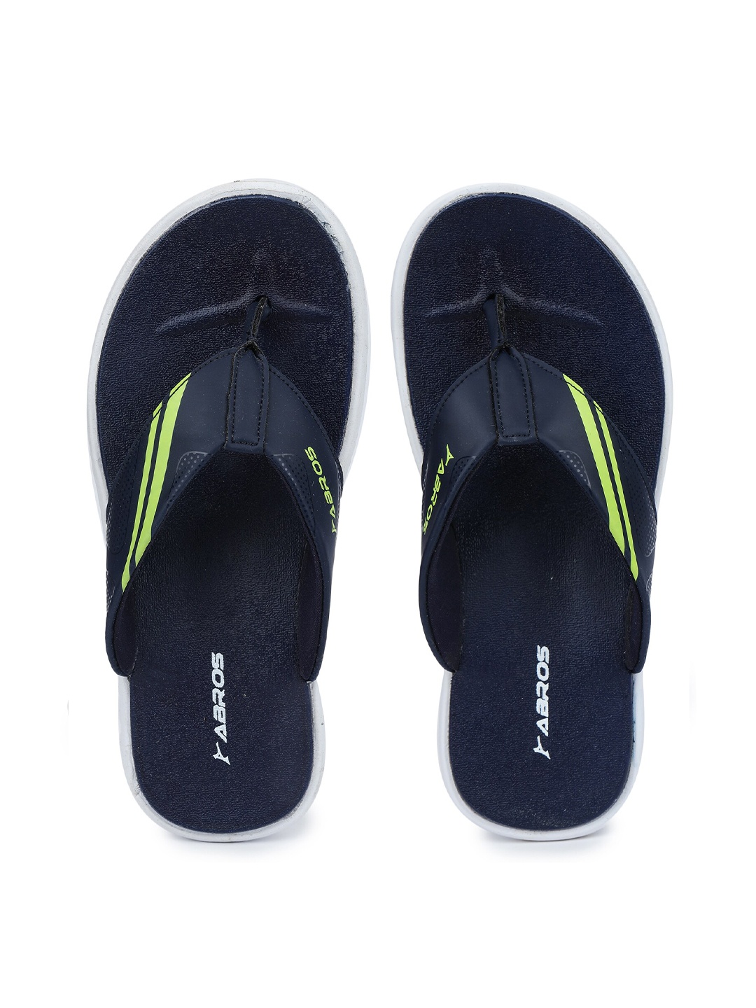 

ABROS Men Navy Blue & White Thong Flip-Flops