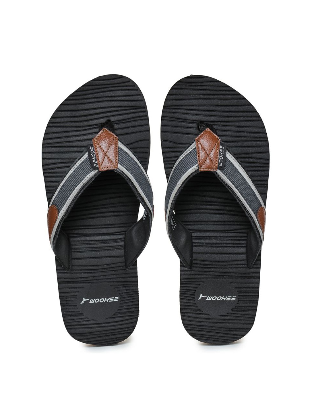 

ABROS Men Black & White Thong Flip-Flops