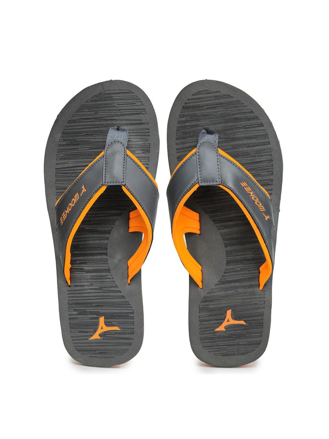 

ABROS Men Grey & Orange Thong Flip-Flops